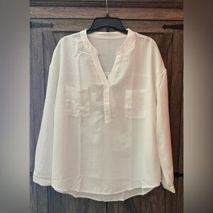 SHEIN Cream V-Neck Blouse
